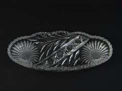 Cut Glass Rectangle Relish Dish