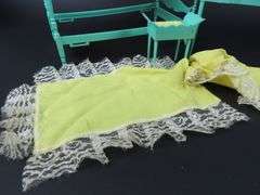 Vintage Doll Bed with Vanity & Stool