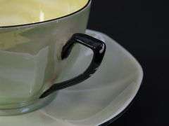 Lot of 4 Vintage Victoria Czechoslovakia Lusterware Teacups & Saucers