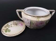 Weiman Handpainted Double Handled Covered Dish - Made in Germany
