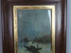 Antique Framed Painting Signed Hugo