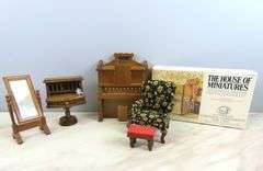 Collection of Wooden Doll House Furniture with Piano & Sealed Bed in Box