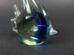 Vintage Art Glass Fish Paperweight Décor