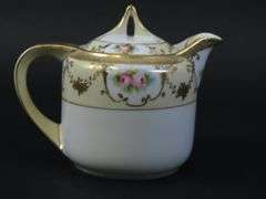Vintage Handpainted Nippon Chocolate Pot with Lidded Sugar Bowl & Creamer - Made in Japan