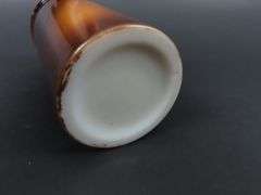 Antique Fostoria Milk Glass Native American Indian Cheif Vase