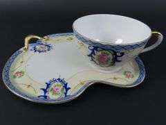 Noritake Handpainted Snack Tray with Teacup - Made in Japan