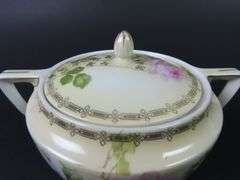 Weiman Handpainted Double Handled Covered Dish - Made in Germany