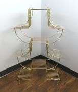 Retro Brass Tone Metal Plant Stand