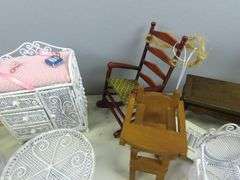 Mixed Lot of Doll House Furniture with Metal Table & Chairs