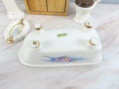 Lot of Porcelain Dollhouse Restroom Accessories with Tub & Toilet