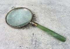 Beautiful Magnifying Glass with Jade Colored Handle
