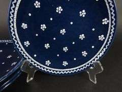 Lot of 4 "Dirndl Blue" Dessert/Pie Plates by Gmundner Austria