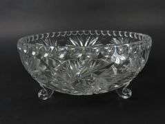 Vintage Cut Crystal "Pinwheel" Footed Bowl by American Cut