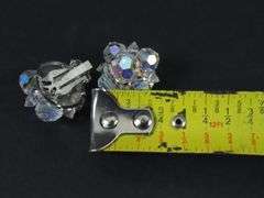 Vintage Aurora Borealis Clip Earrings
