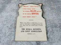 Seneca Building & Loan "Quarter Kitty Coin Savings Card