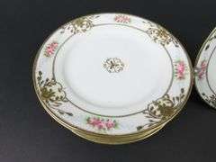 Lot of 10 Antique Handpainted Nippon Bread Plates