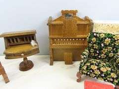 Collection of Wooden Doll House Furniture with Piano & Sealed Bed in Box