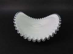 Vintage Fenton Silvercrest Ribbed Low Foot Banana Bowl
