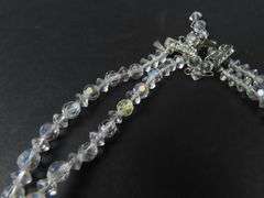 13" Aurora Borealis Glass Bead Double Strand Necklace