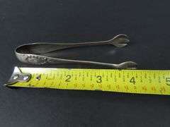 Vintage Monogrammed Silver Plated Tongs