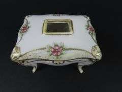 Antique Hand Painted Nippon Vanity Hair Catcher - Made in Japan