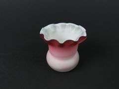 Ruffled Edge Satin Glass Toothpick Holder