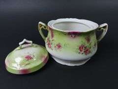 Victorian Handpainted Imperial Double Handled Covered Dish - Made in Germany