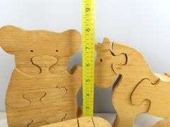 Lot of 5 Wooden Animal Puzzle Toys