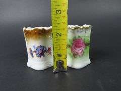 Lot of 2 Vintage Porcelain Toothpick Holders