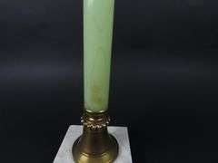 Antique Marble Base Oil Lamp with Beautiful Handpainted Shade