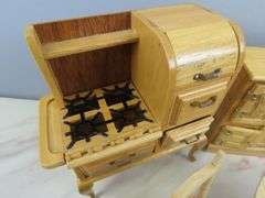Lot of Beautiful Doll House Furniture with Stove & Table & Chairs