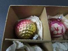 Box of Vintage Glass Christmas Ornaments