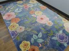 Modern Unique Bloom "Blossom Collection" Floral Area Rug - Made in Turkey