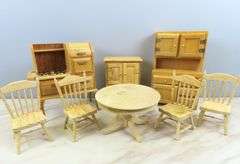 Lot of Beautiful Doll House Furniture with Stove & Table & Chairs