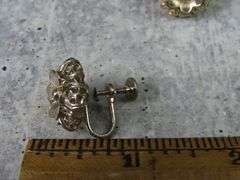 Gold Tone Flower Screwback Earrings