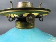 Antique Handpainted Oil Lamp with Globe & Chimney