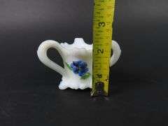 Victorian Painted Milk Glass Toothpick Holder
