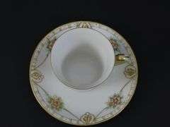 Lot of 6 Vintage Handpainted Nippon Chocolate Cups & Saucers - Made in Japan