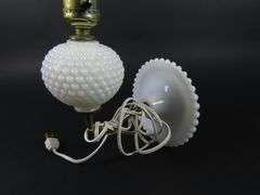 Vintage Wall Mounted Hobnial Milk Glass Light Sconce