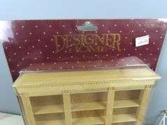 Grouping of Doll House Furniture with Wall Unit & Chandelier
