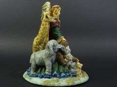 Vintage Angel with Animals Music Box Plays Hark the Harold Angels Sing