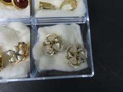 7 Pairs of Vintage Clip Earrings in Case