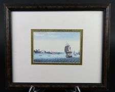 Framed Ship Print #2 Likely by French Artist Ambroise Louis Garneray