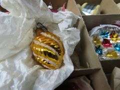 Box of Vintage Glass Christmas Ornaments