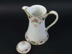 Vintage Handpainted Nippon Chocolate Pot with Lidded Sugar Bowl & Creamer - Made in Japan