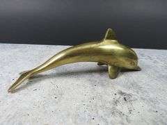 Vintage Brass Dolphin Décor