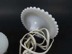 Vintage Wall Mounted Hobnial Milk Glass Light Sconce