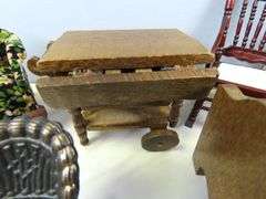 Lot of Doll House Furniture with Area Rug & Runner