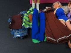 The World of Barbie Doll Case with 3 Dolls & Clothing