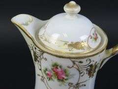 Vintage Handpainted Nippon Chocolate Pot with Lidded Sugar Bowl & Creamer - Made in Japan